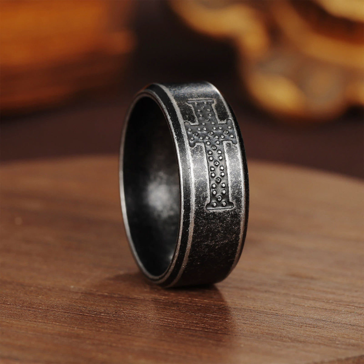 Dot-Accent Cross Ring - The Heavenly