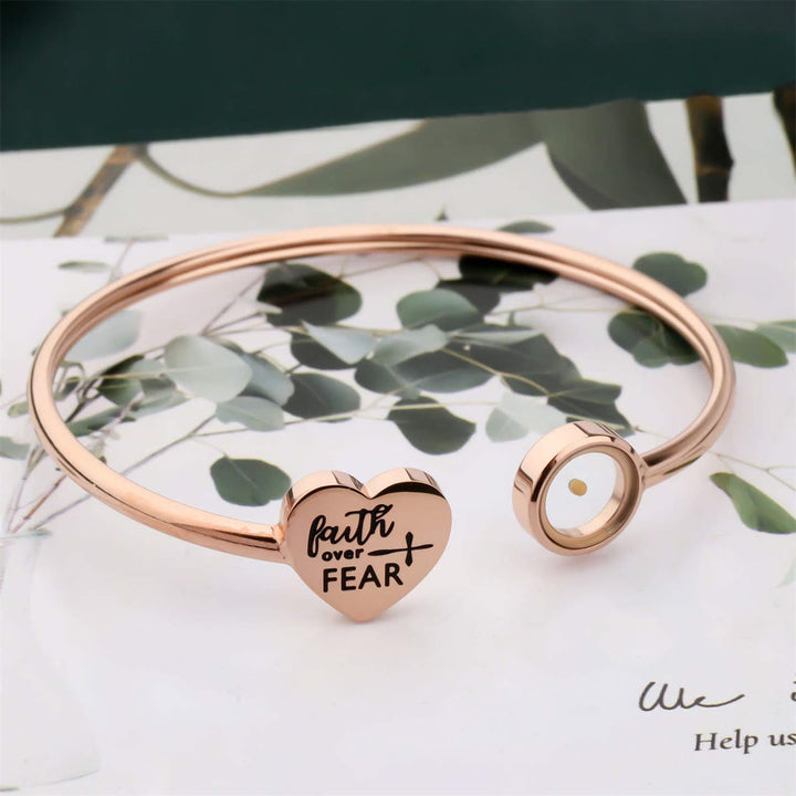 3-Color Faith Over Fear Mustard Seed Bangle: A Steady Reminder of Hope - The Heavenly