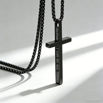 Cross Necklace with I Can Do All Things Inscription - The Heavenly