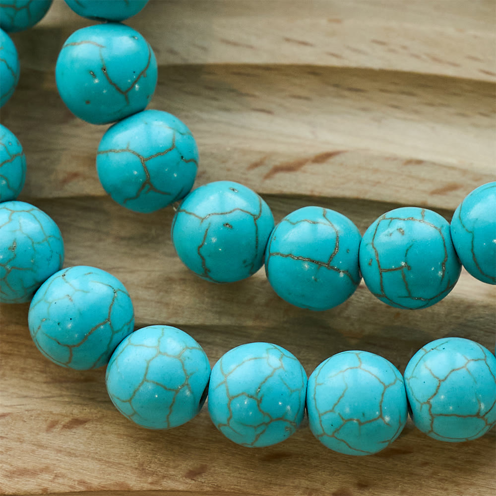 10mm Turquoise Beads Christian Cross Bracelet - The Heavenly