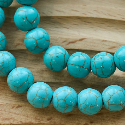 10mm Turquoise Beads Christian Cross Bracelet - The Heavenly