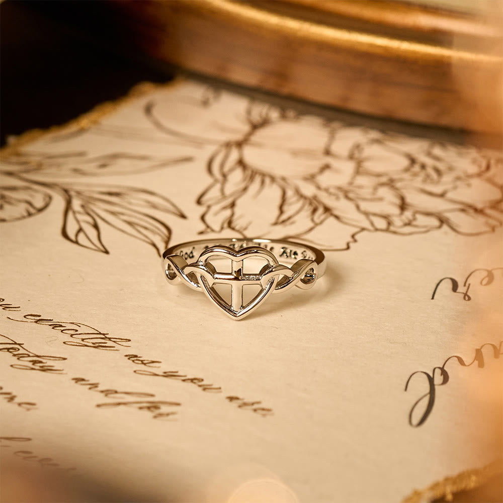 Heart Cross Faith-Bonded Ring - The Heavenly