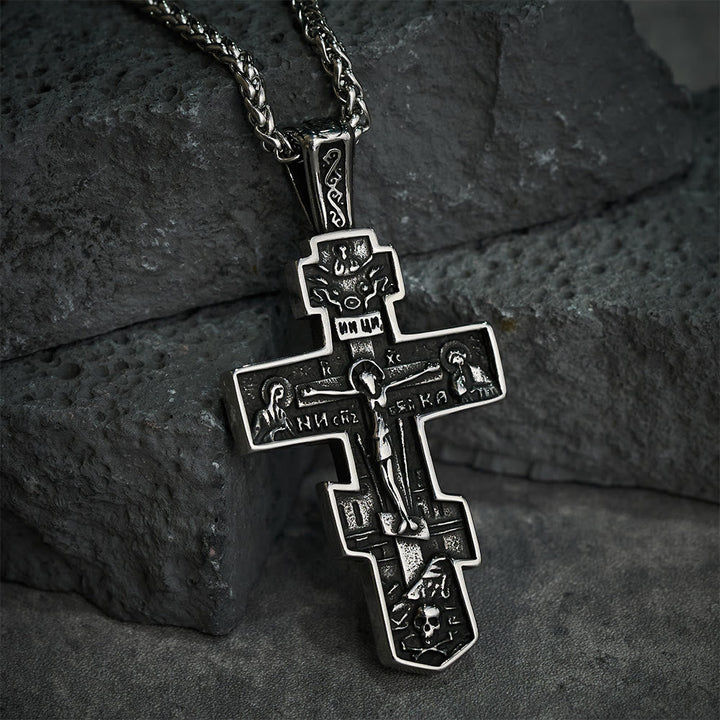 Titanium Orthodox Jesus Crucifix Necklace Protection Jewelry - The Heavenly