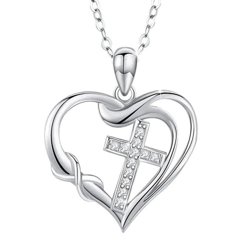 Heart & Cross Necklace - The Heavenly
