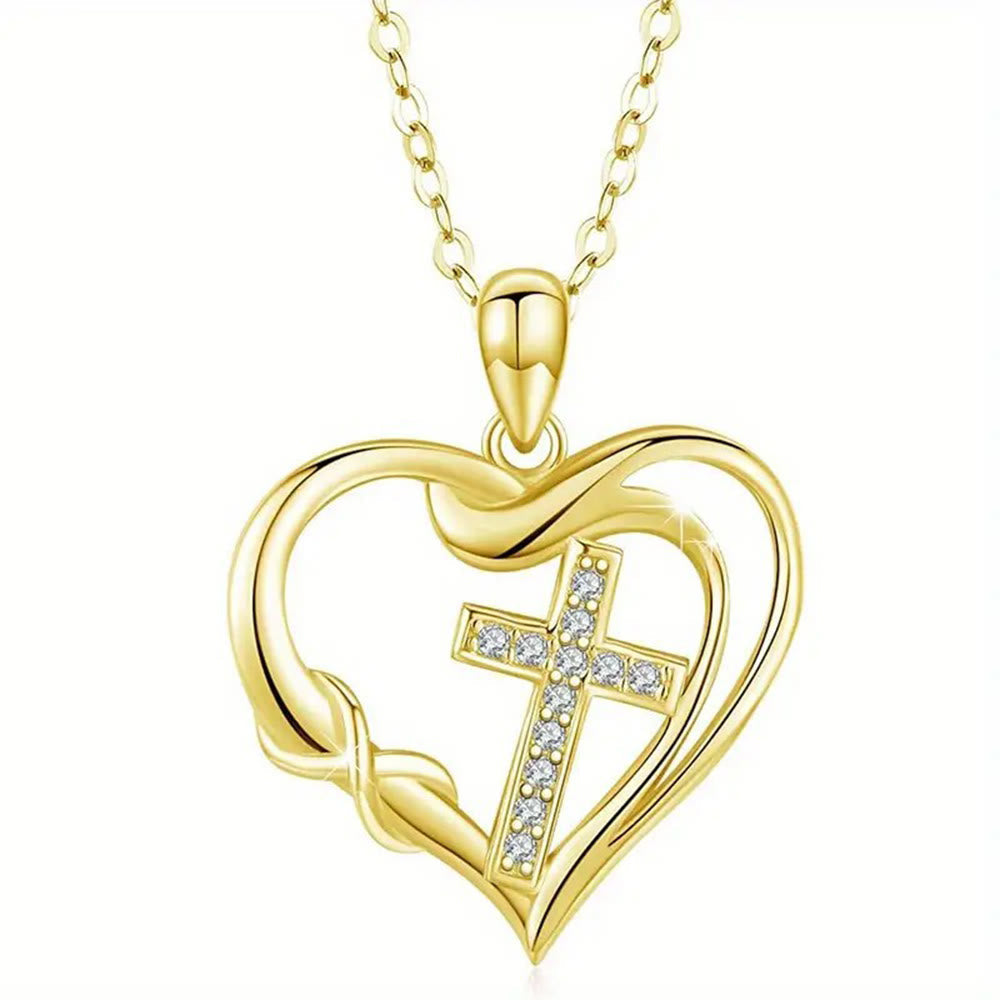 Heart & Cross Necklace - The Heavenly