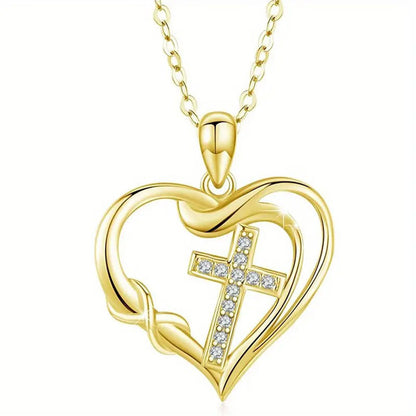 Heart & Cross Necklace - The Heavenly