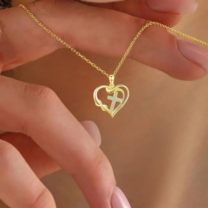 Heart & Cross Necklace - The Heavenly