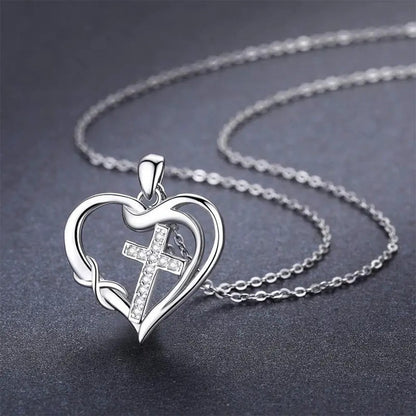 Heart & Cross Necklace - The Heavenly