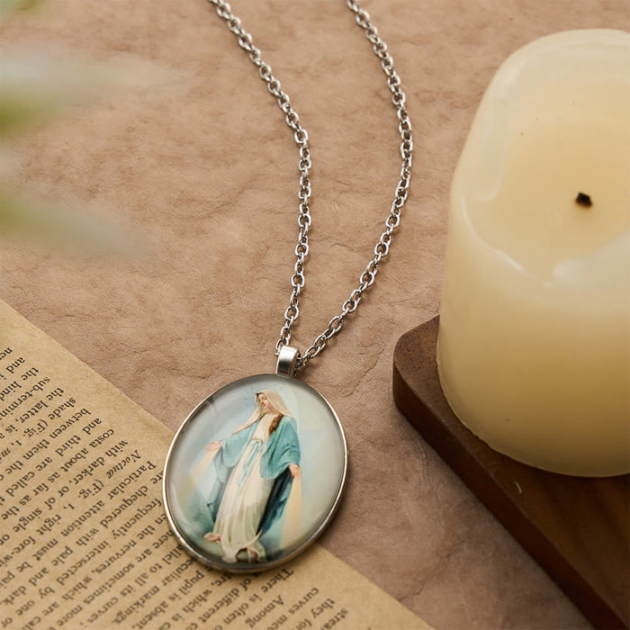 Pray Virgin Mary Blessed Pendant Miraculous Medal Necklace - The Heavenly