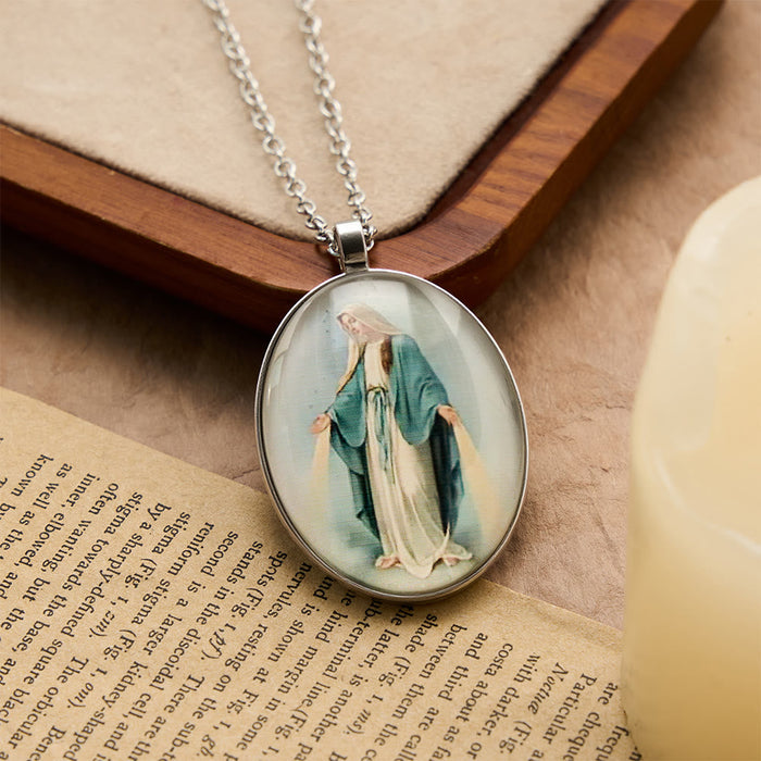 Pray Virgin Mary Blessed Pendant Miraculous Medal Necklace - The Heavenly