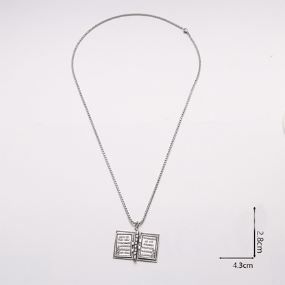 Turnable Holy Bible Pendant Christian Necklace - The Heavenly