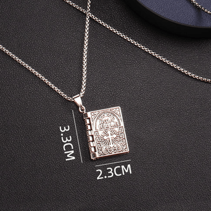 Turnable Cross Holy Bible Pendant Necklace - The Heavenly