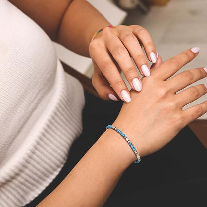 Turquoise Cross Healing Bead String Bracelet - The Heavenly