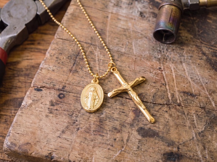 Virgin Mary Titanium Medallion - The Heavenly