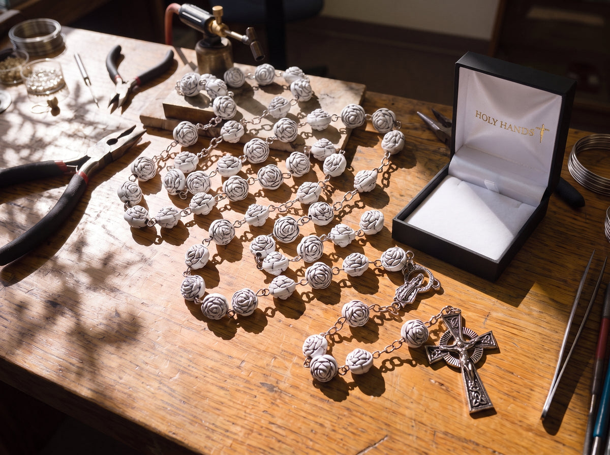 White Rose Rosary - The Heavenly