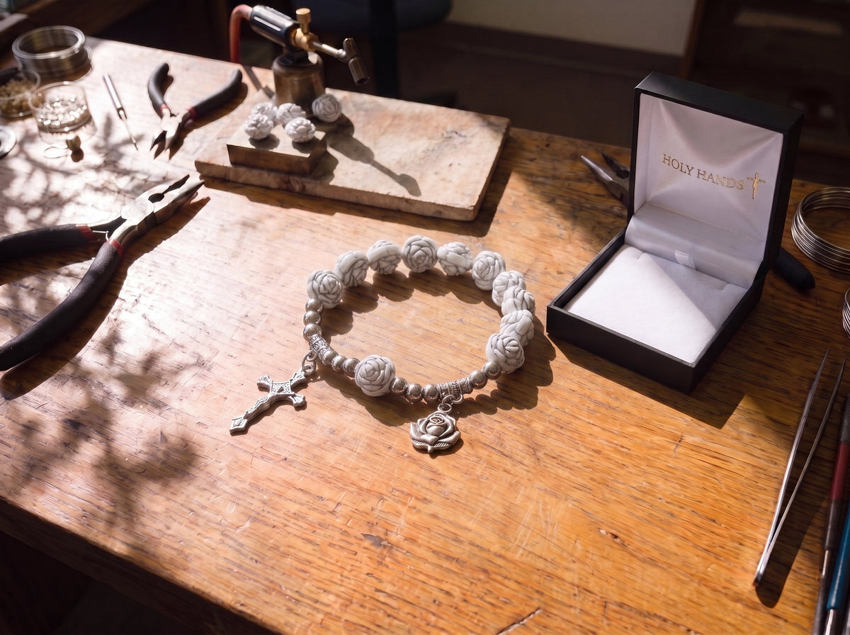 White Rose Rosary - The Heavenly