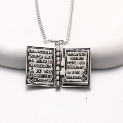 Turnable Holy Bible Pendant Christian Necklace - The Heavenly