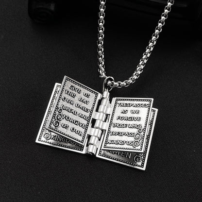 Turnable Holy Bible Pendant Christian Necklace - The Heavenly