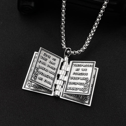 Turnable Holy Bible Pendant Christian Necklace - The Heavenly