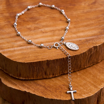 Virgin Mary Medal & Cross Adjustable Simple Casual Bracelet - The Heavenly