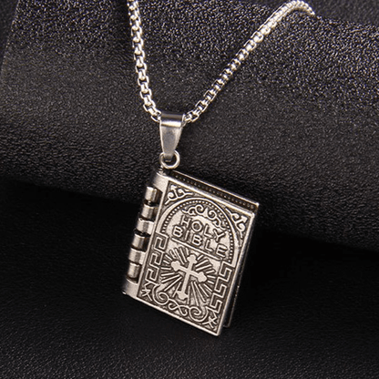 Turnable Cross Holy Bible Pendant Necklace - The Heavenly